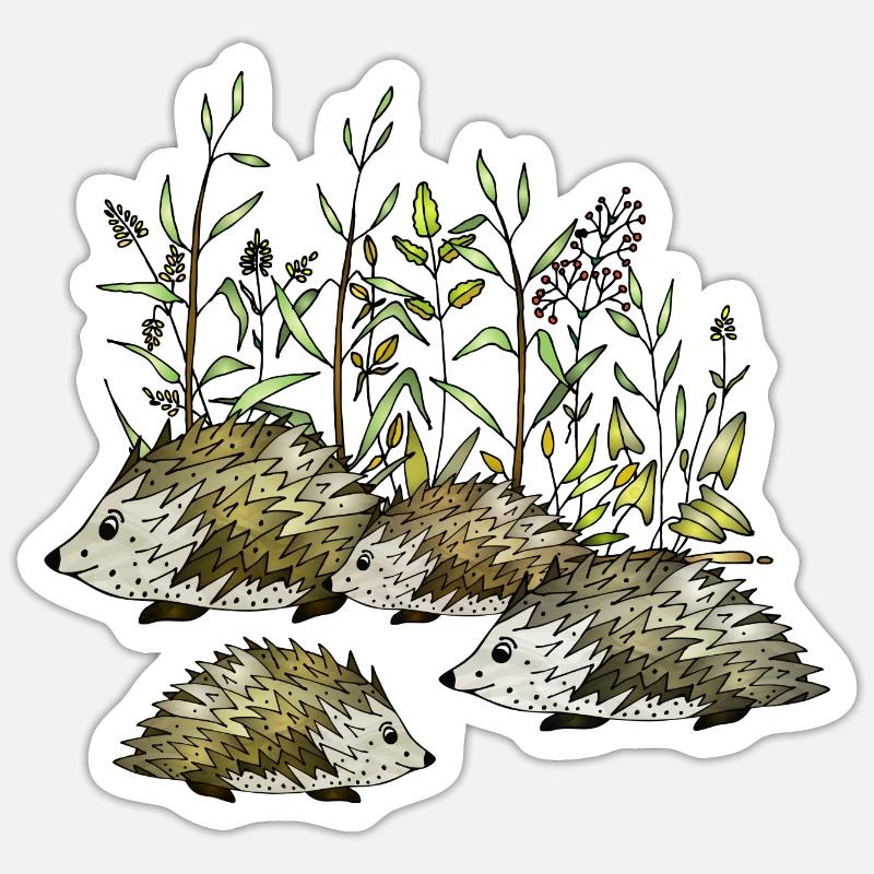 Igel - Sticker Größe S (10 x 10 cm) - Mattweiß