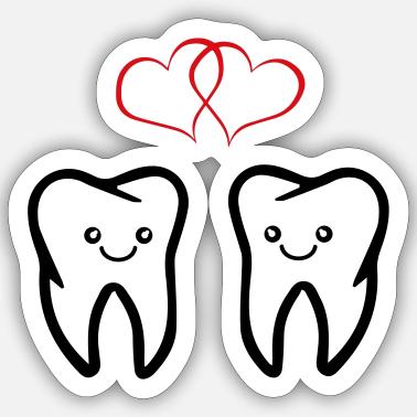 Denti innamorati Adesivo