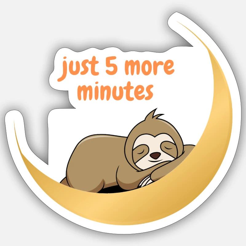 Sloth on the Moon - Sticker size S (10 x 10 cm) - white matte