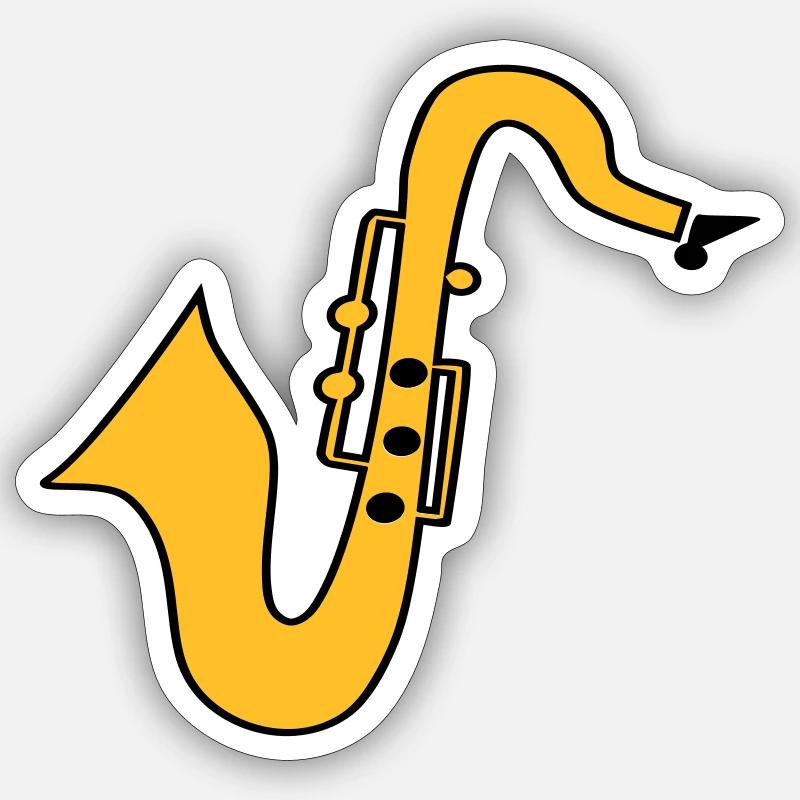 Saxophone - Sticker taille S (10 x 10 cm) - blanc mat