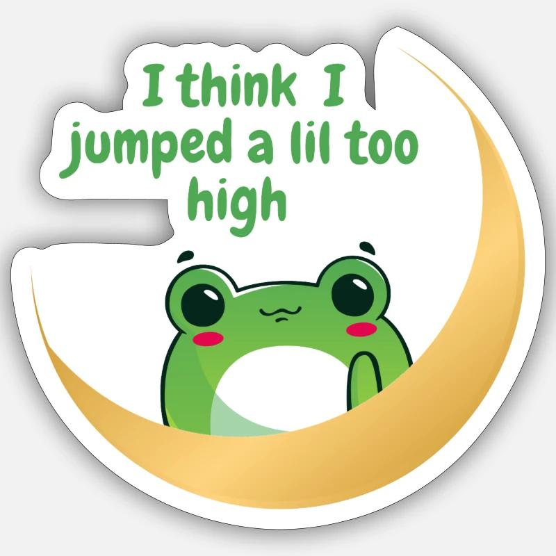 Frog on moon Sticker size S (10 x 10 cm)