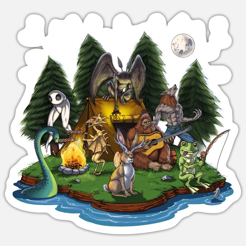 Kryptozoologie Kryptiden - Sticker Größe S (10 x 10 cm) - Mattweiß
