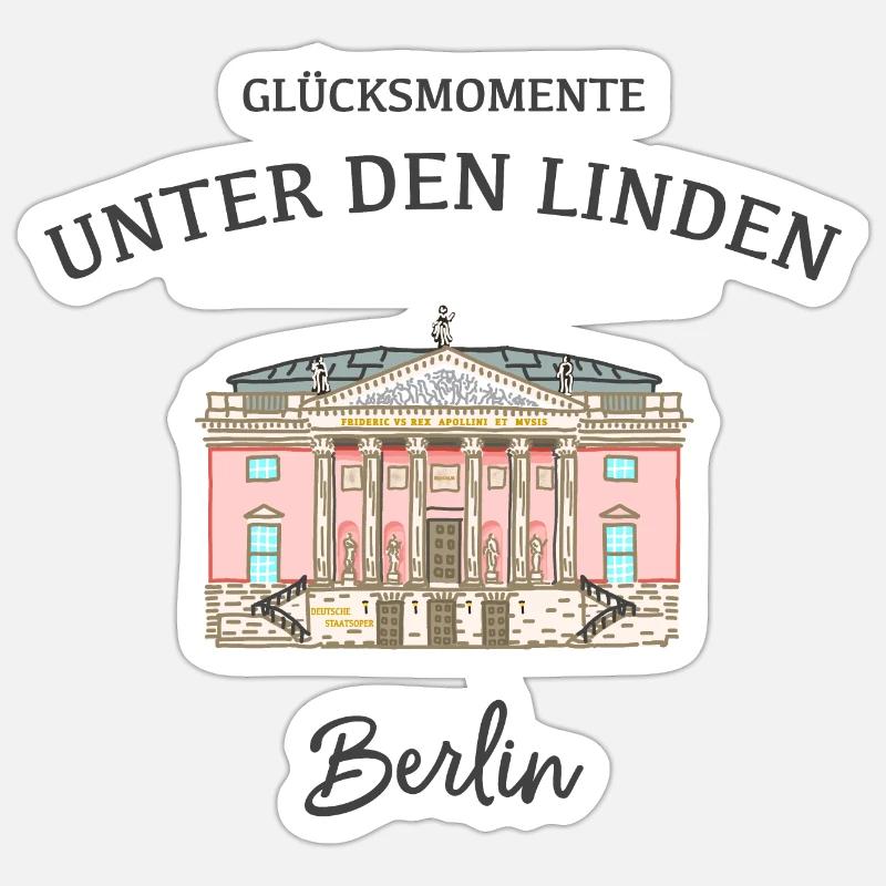 Berlin, Oper Unter den Linden - Sticker taille S (10 x 10 cm) - blanc mat