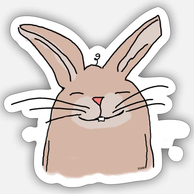 Hilde Hase Comic Style - Sticker Größe S (10 x 10 cm) - Mattweiß