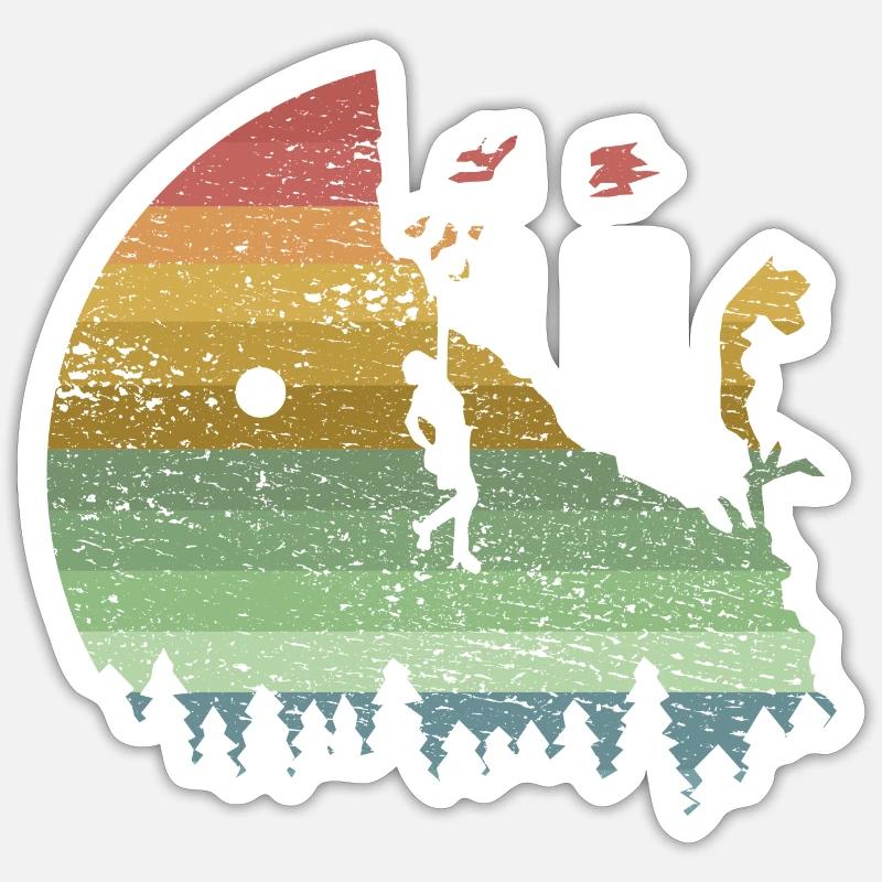 Climber Mountain climbing Climbing Mountain - Sticker size S (10 x 10 cm) - white matte