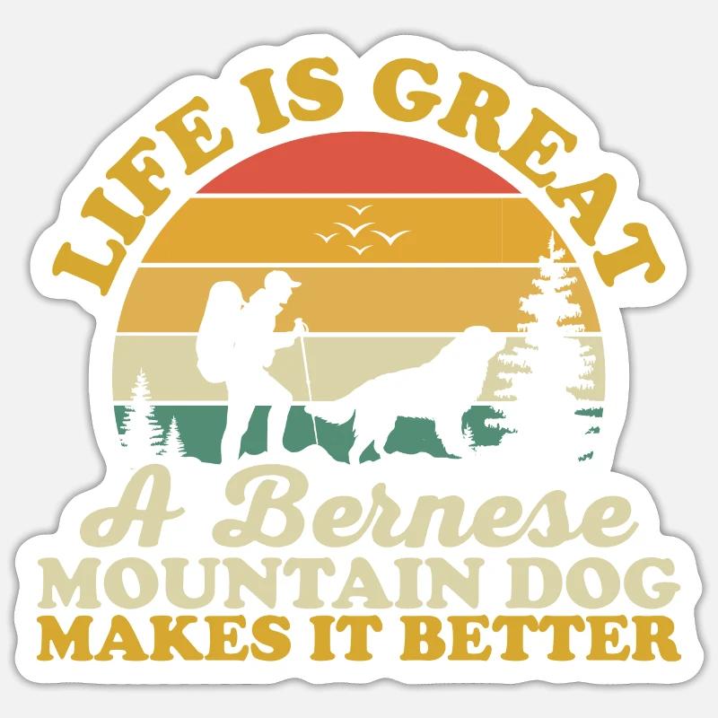 Bouvier bernois - Sticker taille S (10 x 10 cm) - blanc mat