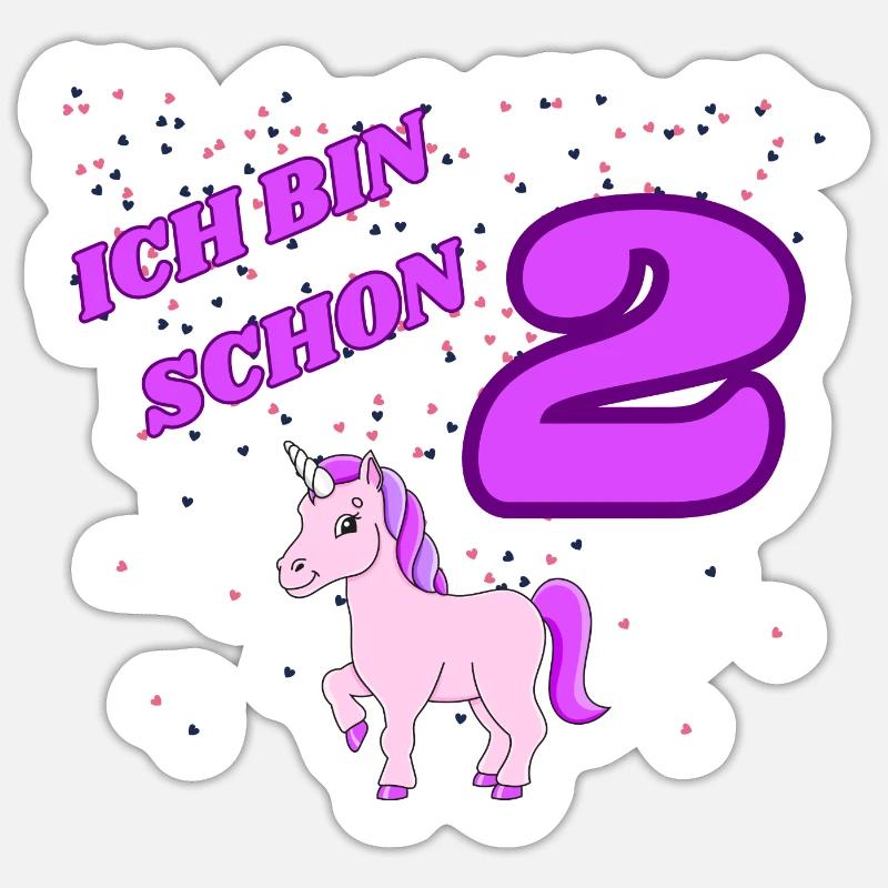 ICH BIN SCHON 2 Geburtstag Sticker Größe S (10 x 10 cm)