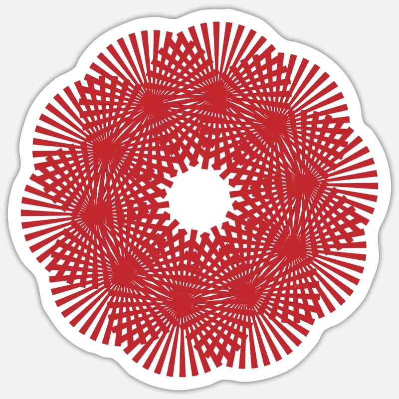 Mandala | Sonnenstrahlen | Muster - Sticker Größe S (10 x 10 cm) - Mattweiß