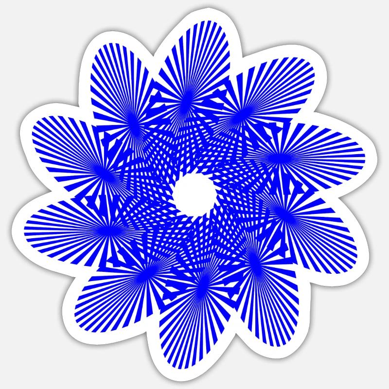Mandala | Rayons de soleil | Modèle - Sticker taille S (10 x 10 cm) - blanc mat