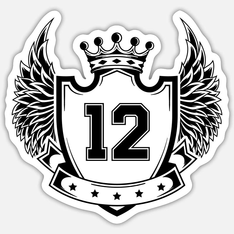 Wappen 12 - Sticker Größe S (10 x 10 cm) - Mattweiß