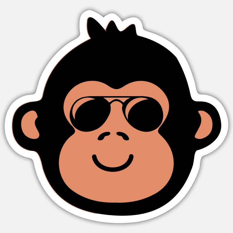 affe cool - Sticker Größe S (10 x 10 cm) - Mattweiß