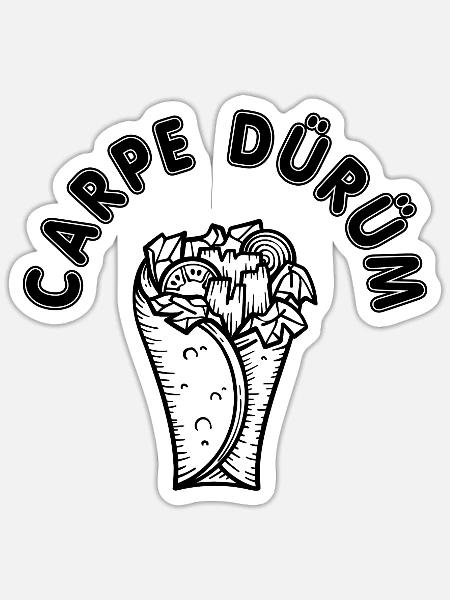 Carpe Dürüm Döner Kebab - Sticker Größe S (10 x 10 cm) - Mattweiß