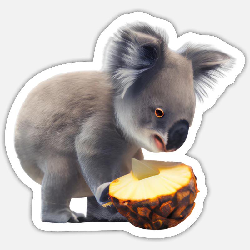 Koala and pineapple - Sticker size S (10 x 10 cm) - white matte