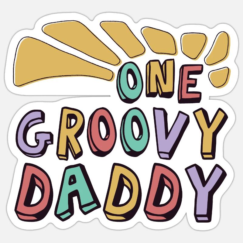 Ein grooviger Papa, Ein toller Papa - Sticker Größe S (10 x 10 cm) - Mattweiß