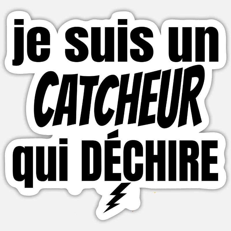 catcheur qui déchire - Sticker taille S (10 x 10 cm) - blanc mat