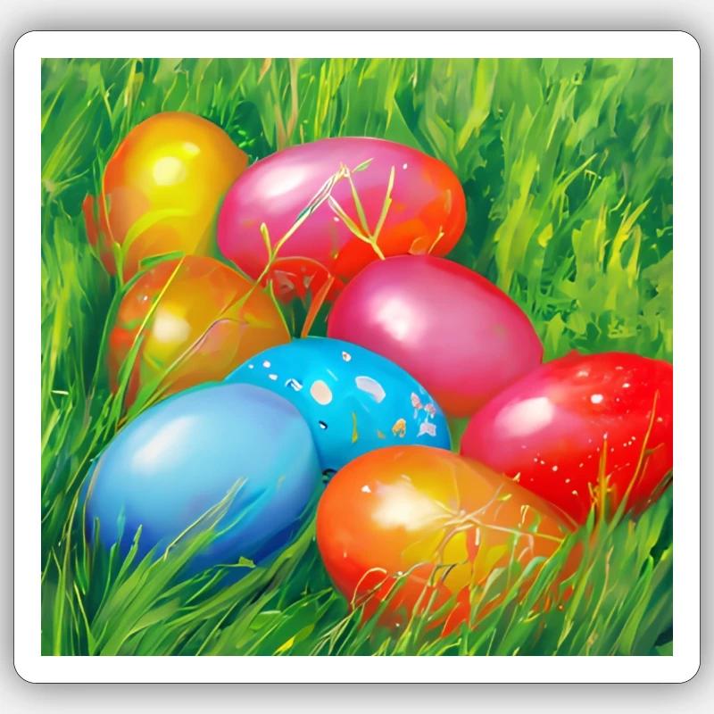Farbenfrohe Ostereier Sticker Größe S (10 x 10 cm)