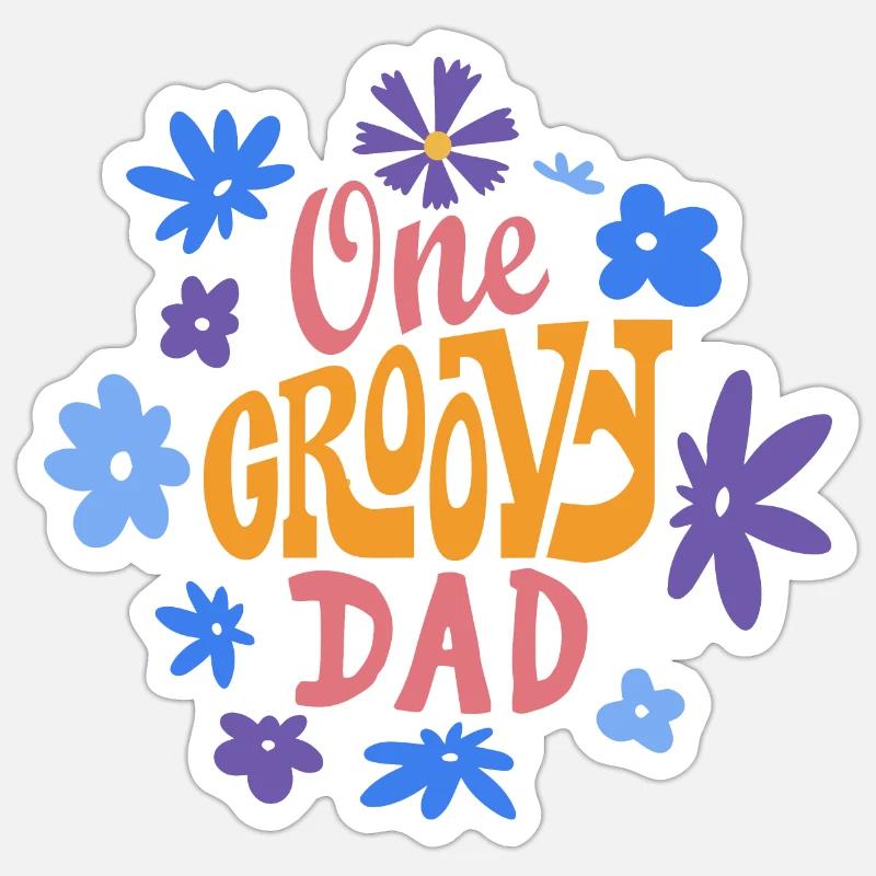 One Groovy Dad - Sticker size S (10 x 10 cm) - white matte