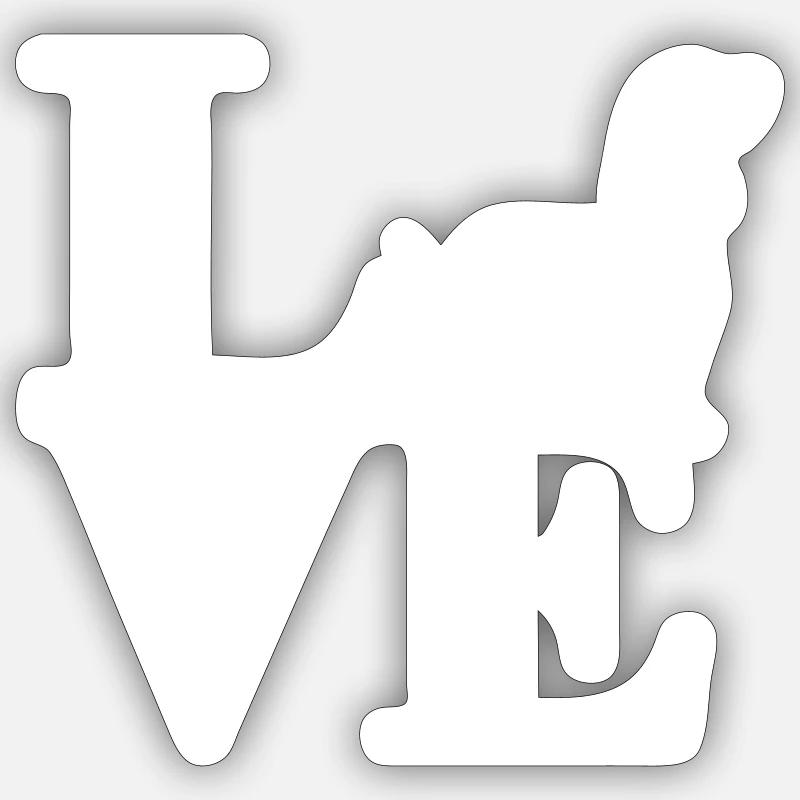 Teckel Dackel Amour Sticker taille S (10 x 10 cm)