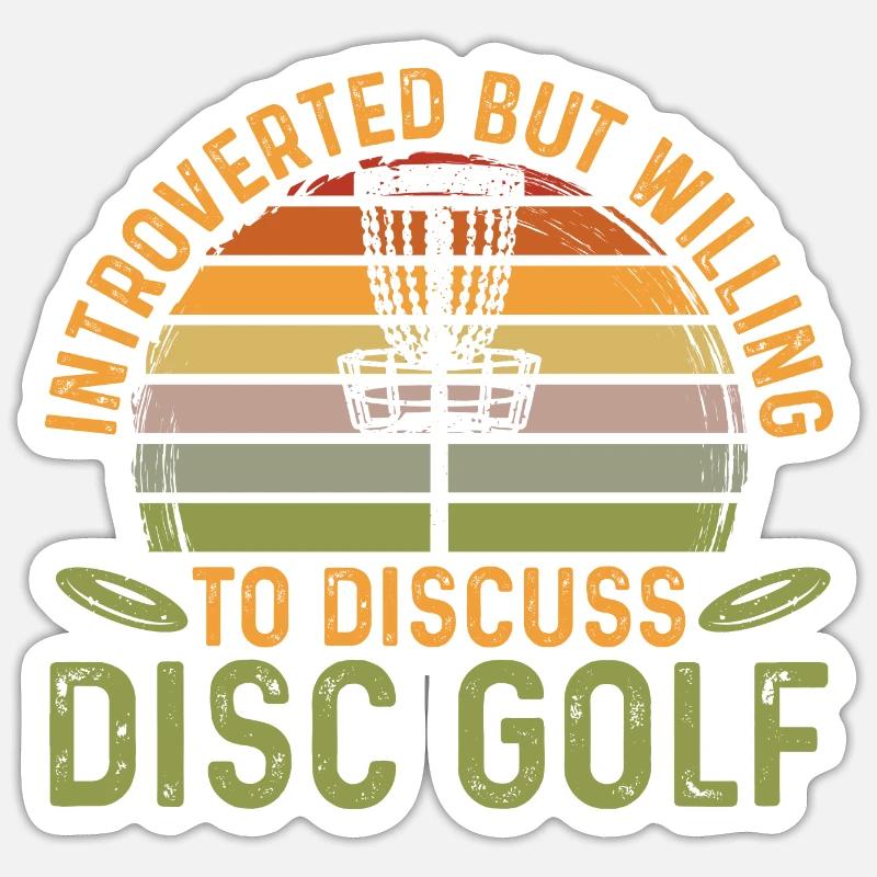 Discgolf Disc Golf Frisbee - Sticker Größe S (10 x 10 cm) - Mattweiß