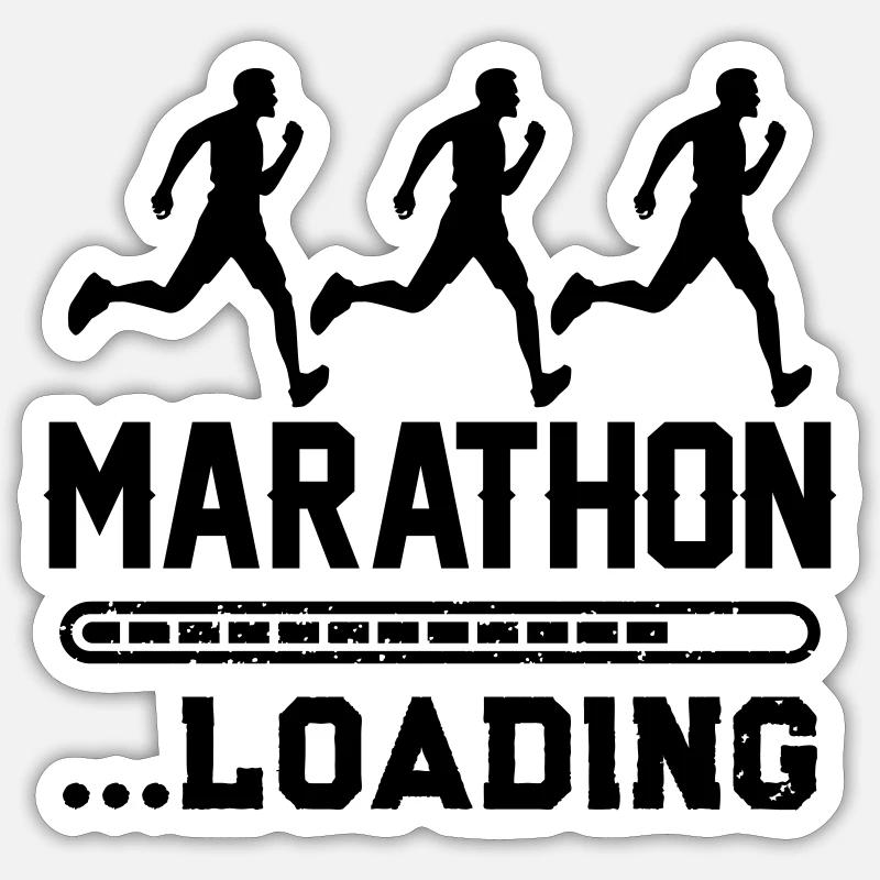 Marathon Loading 1 - Sticker size S (10 x 10 cm) - white matte