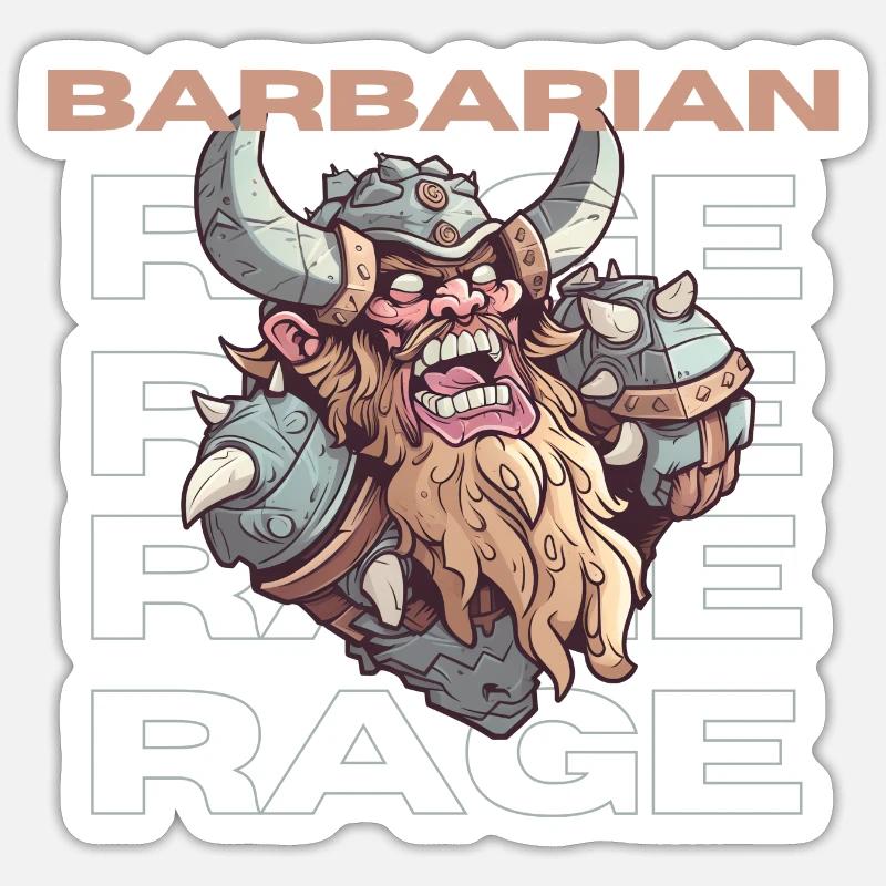 Barbare dans RPG Ready To Rage Sticker taille S (10 x 10 cm)