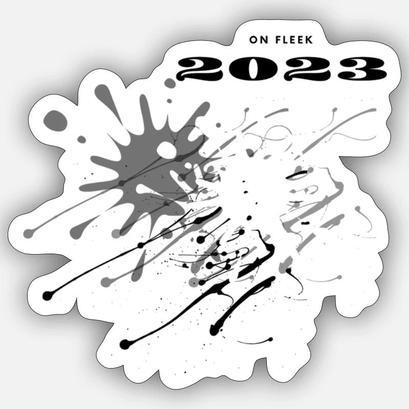 Farbfleck 2023 Modern Spritzig Geschenkidee Sticker Größe S (10 x 10 cm)