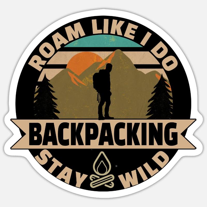 Backpacker entwerfen Backpacking Sticker Größe S (10 x 10 cm)