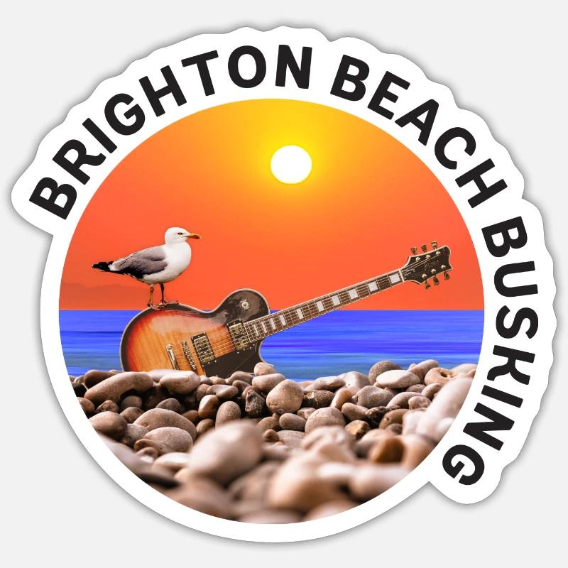Brighton Beach Busking Sticker size S (10 x 10 cm)