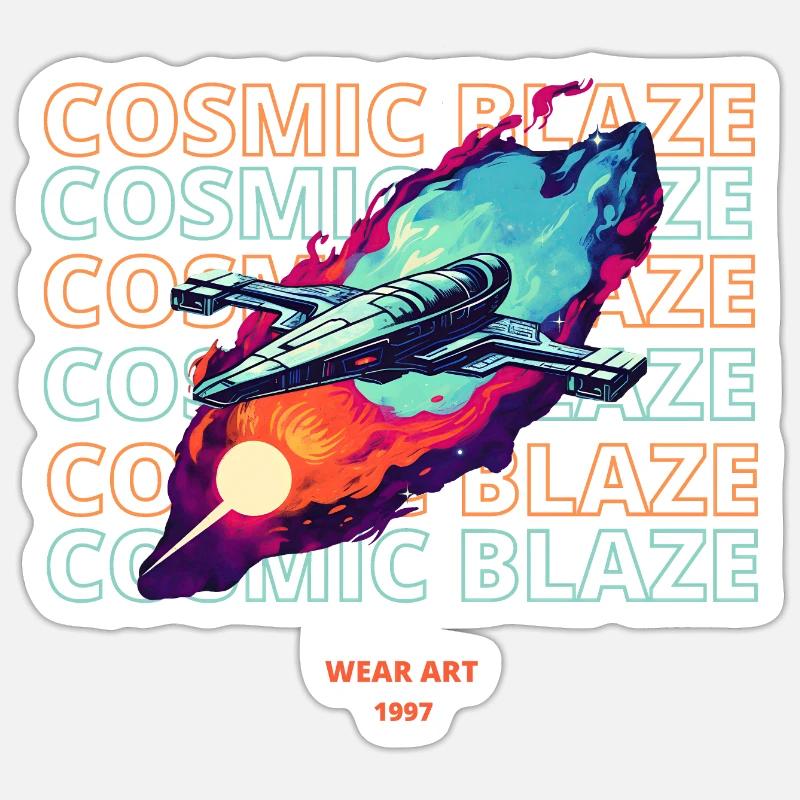 Cosmic Blaze - Sticker size S (10 x 10 cm) - white matte