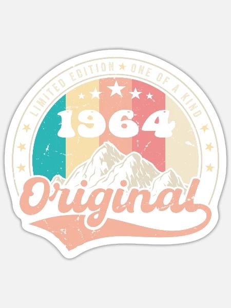 Geburtstagsgeschenk 1964 Frauen | Jahrgang 1964 - Sticker Größe S (10 x 10 cm) - Mattweiß