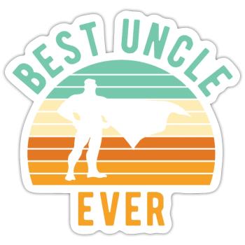 Leveled Up to Uncle - Superhero Best Uncle - Sticker size S (10 x 10 cm) - white matte - Front