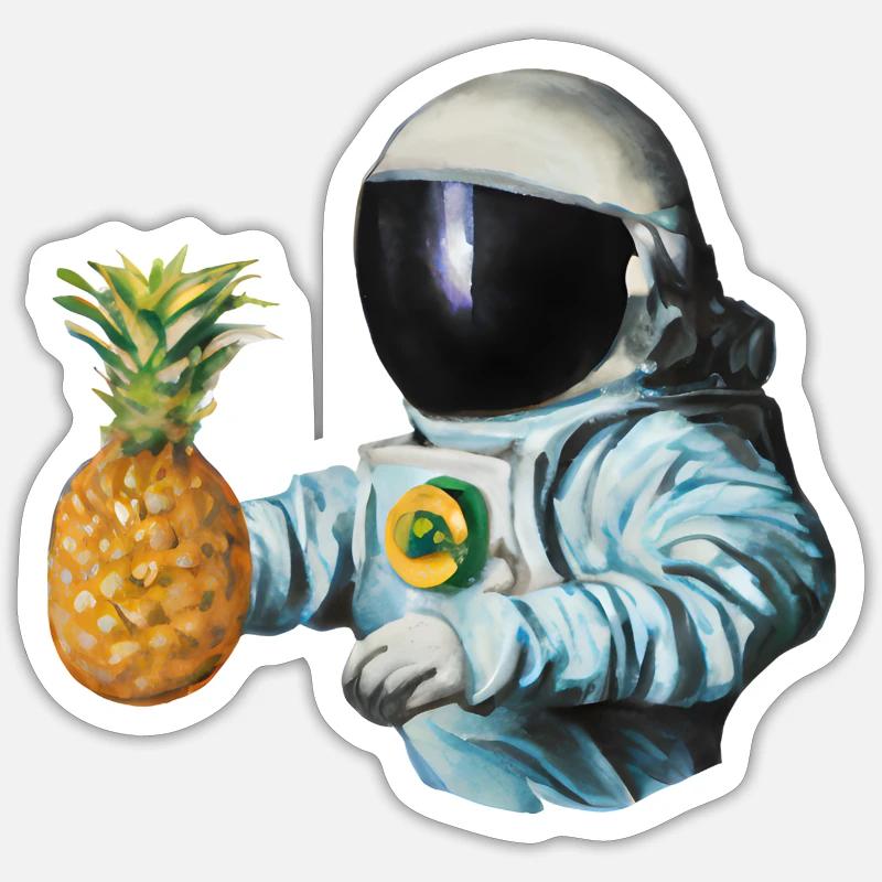 Pineapple Astronaut - Sticker size S (10 x 10 cm) - white matte