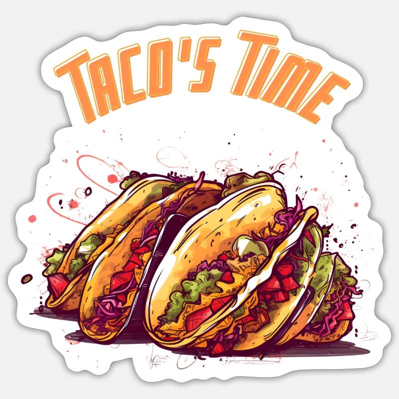 Taco's time - Sticker size S (10 x 10 cm) - white matte