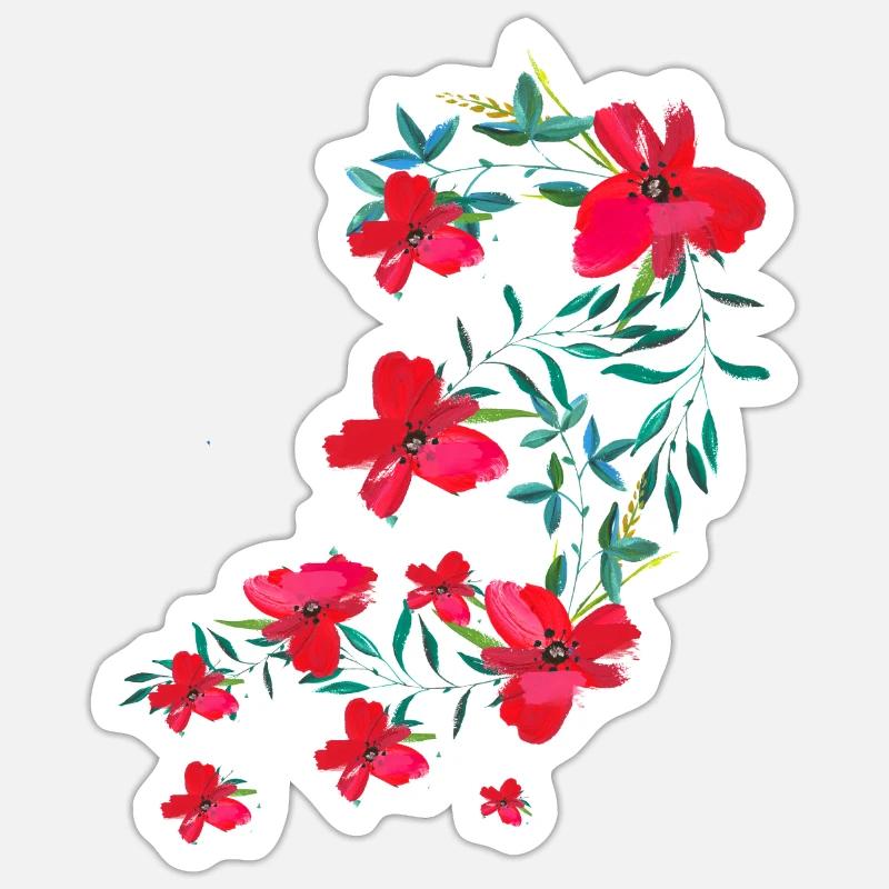 laurier-rose,fleur,lotus,vigne,floral,fleurs - Sticker taille S (10 x 10 cm) - blanc mat