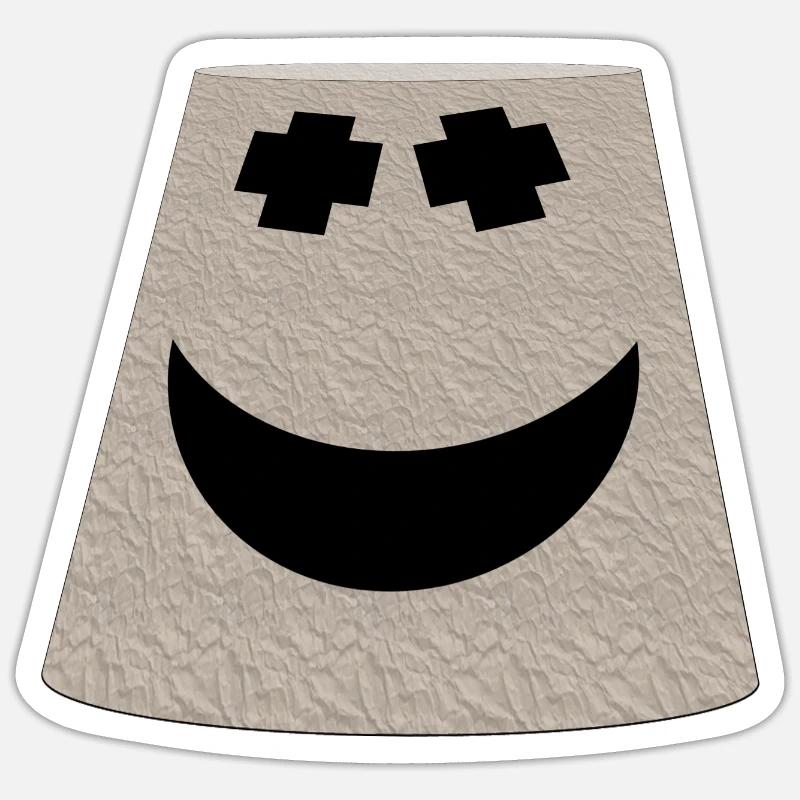 Eimer-Lächeln-Gesicht-Emoticon - Sticker Größe S (10 x 10 cm) - Mattweiß
