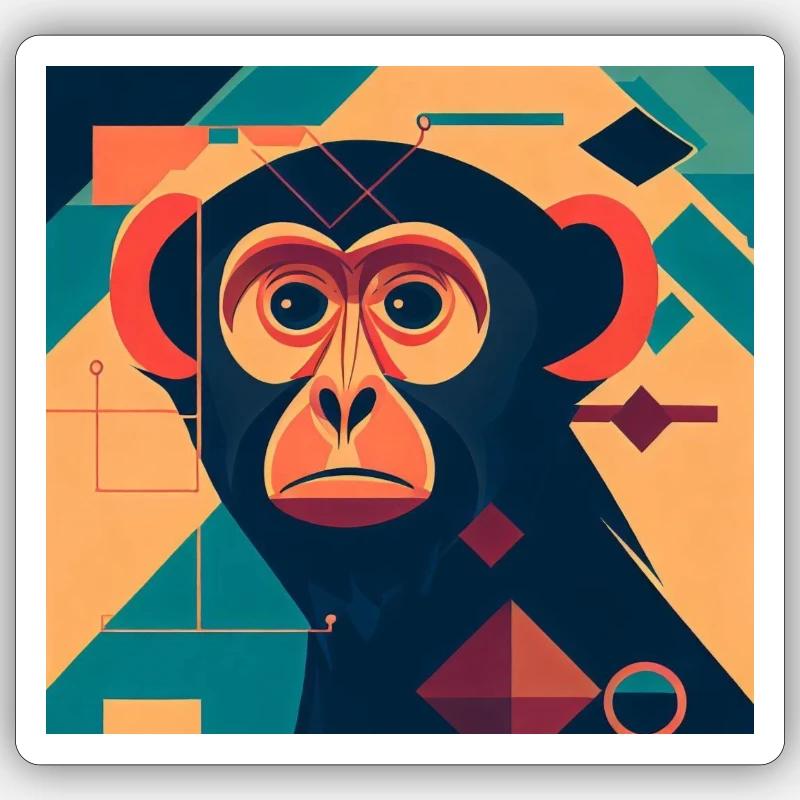 Monkey Sticker size S (10 x 10 cm)