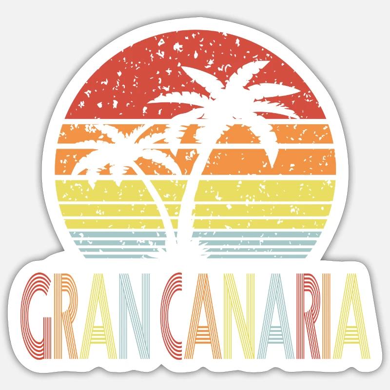 Gran Canaria - Sticker taille S (10 x 10 cm) - blanc mat