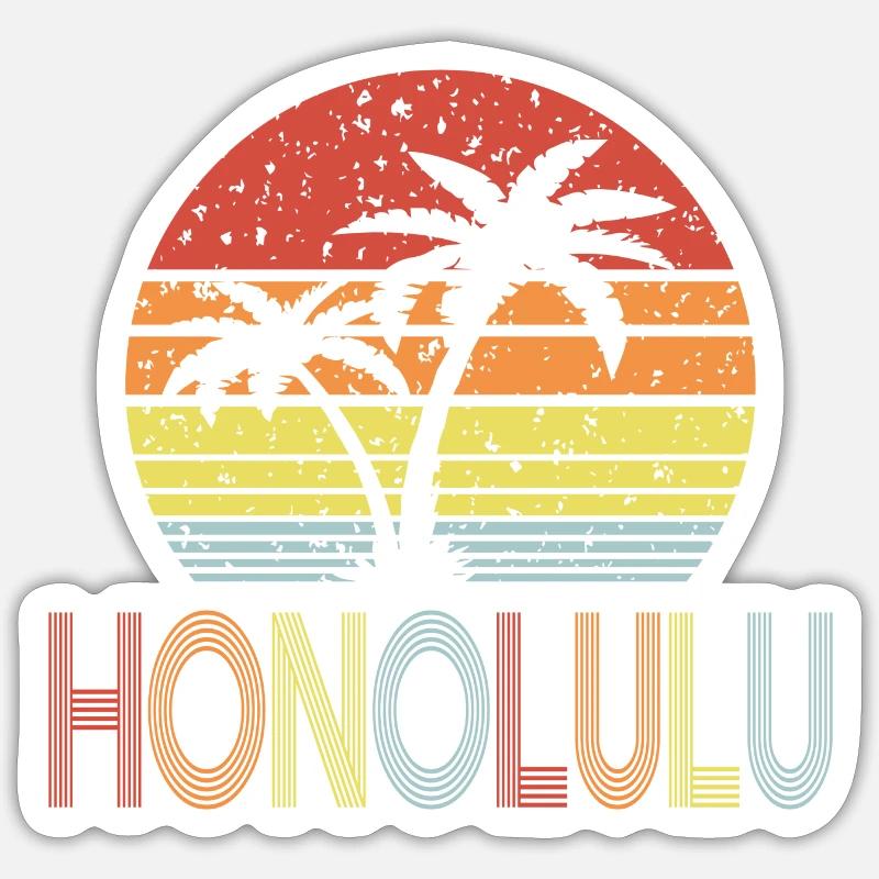 Honolulu Sticker taille S (10 x 10 cm)