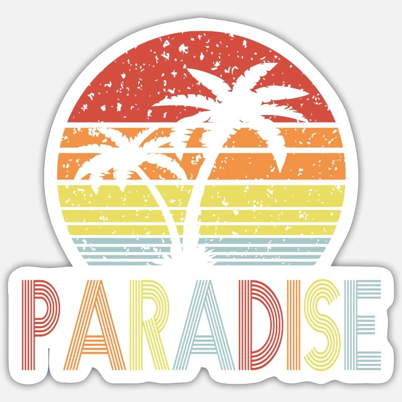 Paradise - Sticker Größe S (10 x 10 cm) - Mattweiß