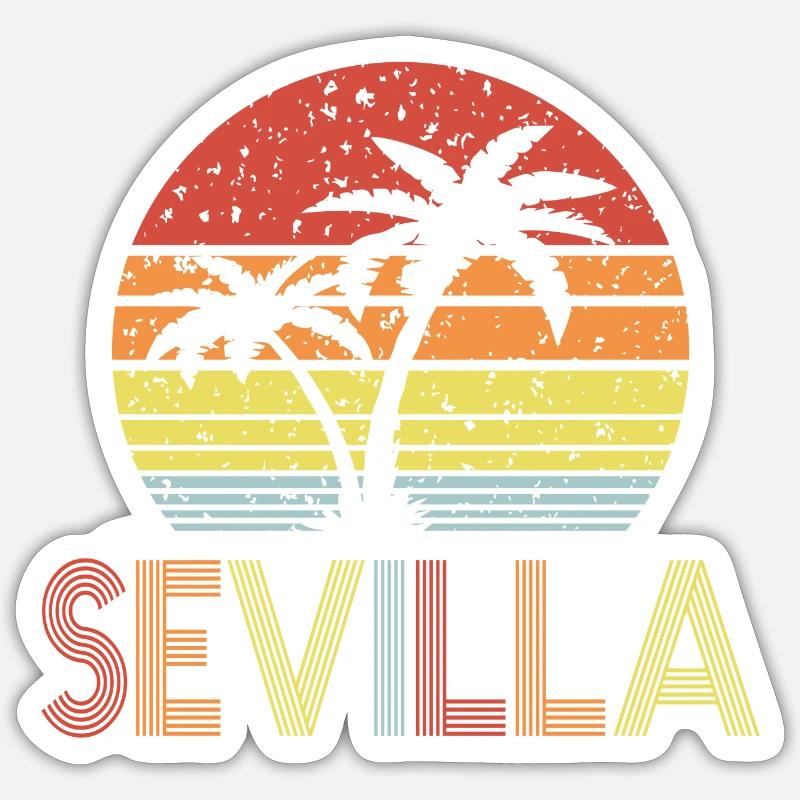 Sevilla - Sticker Größe S (10 x 10 cm) - Mattweiß