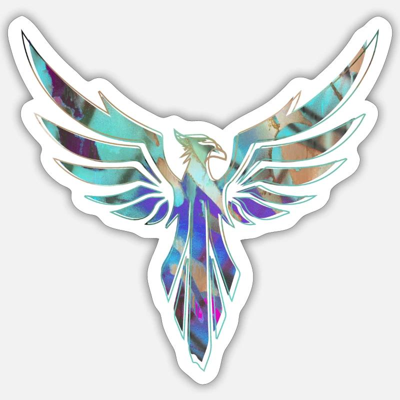 Phoenix,vogel,graffiti,Malerei,blau Sticker Größe S (10 x 10 cm)