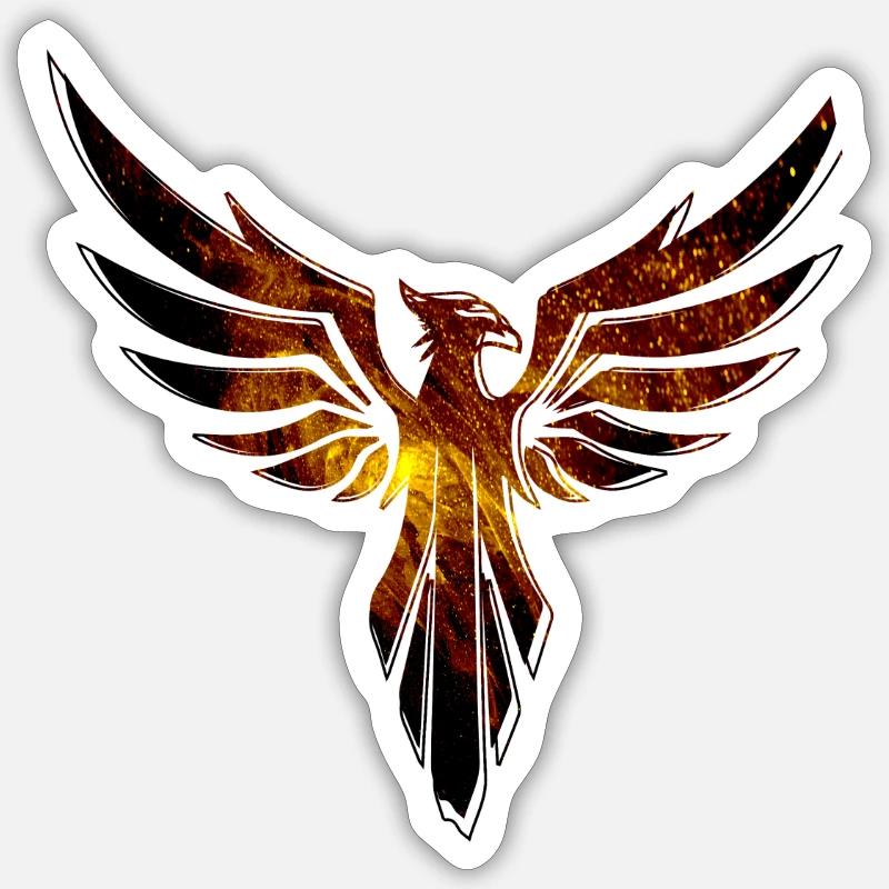 Phoenix,Bird,Graffiti,Painting,Spark,Fire - Sticker size S (10 x 10 cm) - white matte