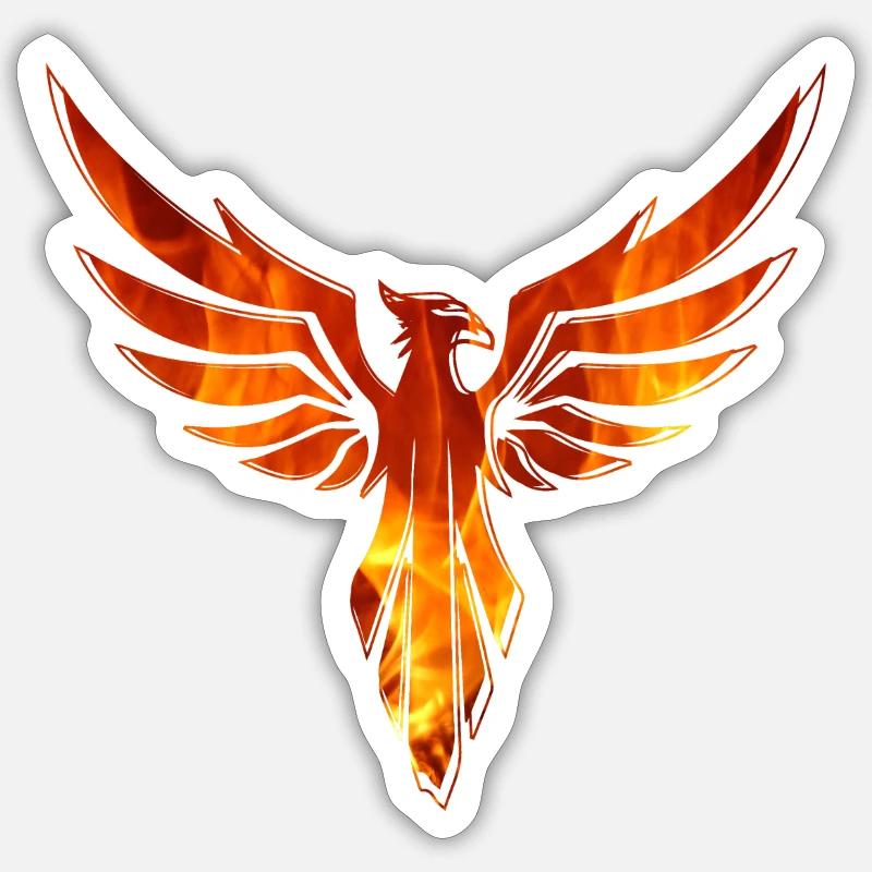 Phoenix,vogel,graffiti,Malerei,funken,feuer - Sticker Größe S (10 x 10 cm) - Mattweiß