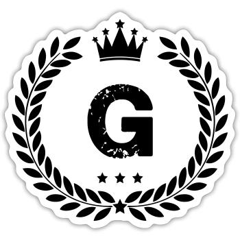 wappen g - Sticker Größe S (10 x 10 cm) - Mattweiß - Vorne