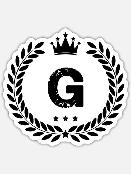 wappen g - Sticker Größe S (10 x 10 cm) - Mattweiß
