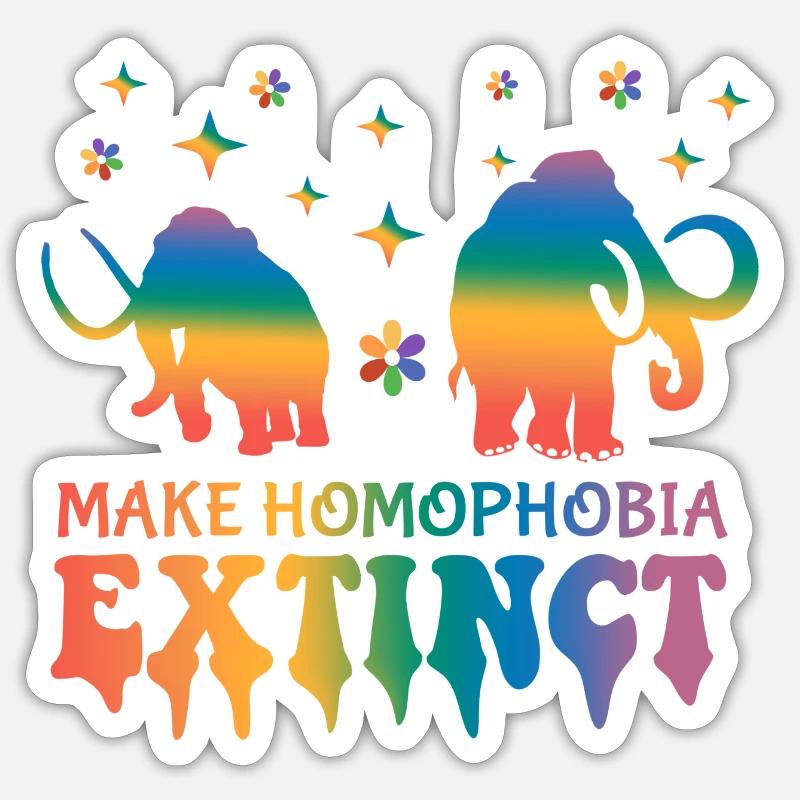 Make Homophobia Extinct - Sticker size S (10 x 10 cm) - white matte