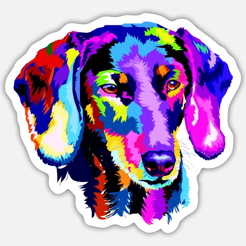 Teckel stylisé Sticker taille S (10 x 10 cm)