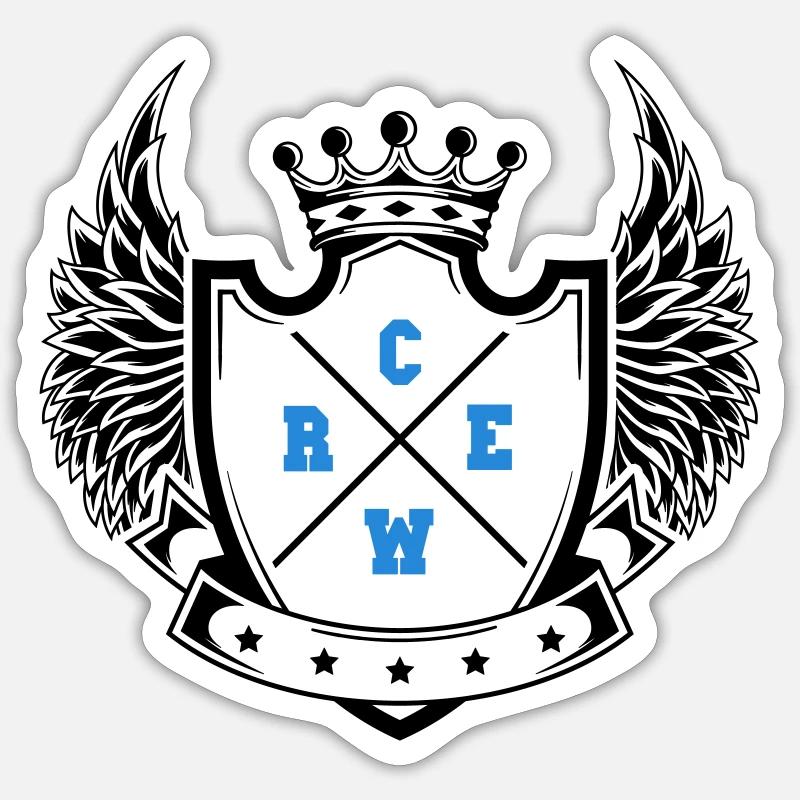 crew - Sticker size S (10 x 10 cm) - white matte