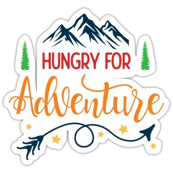 Hungrig nach Abenteuern - Sticker Größe S (10 x 10 cm) - Mattweiß - Vorne
