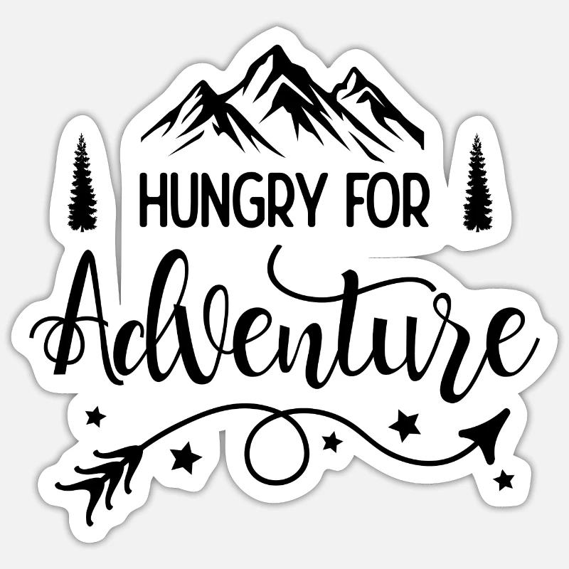 Faim d’aventure - Sticker taille S (10 x 10 cm) - blanc mat